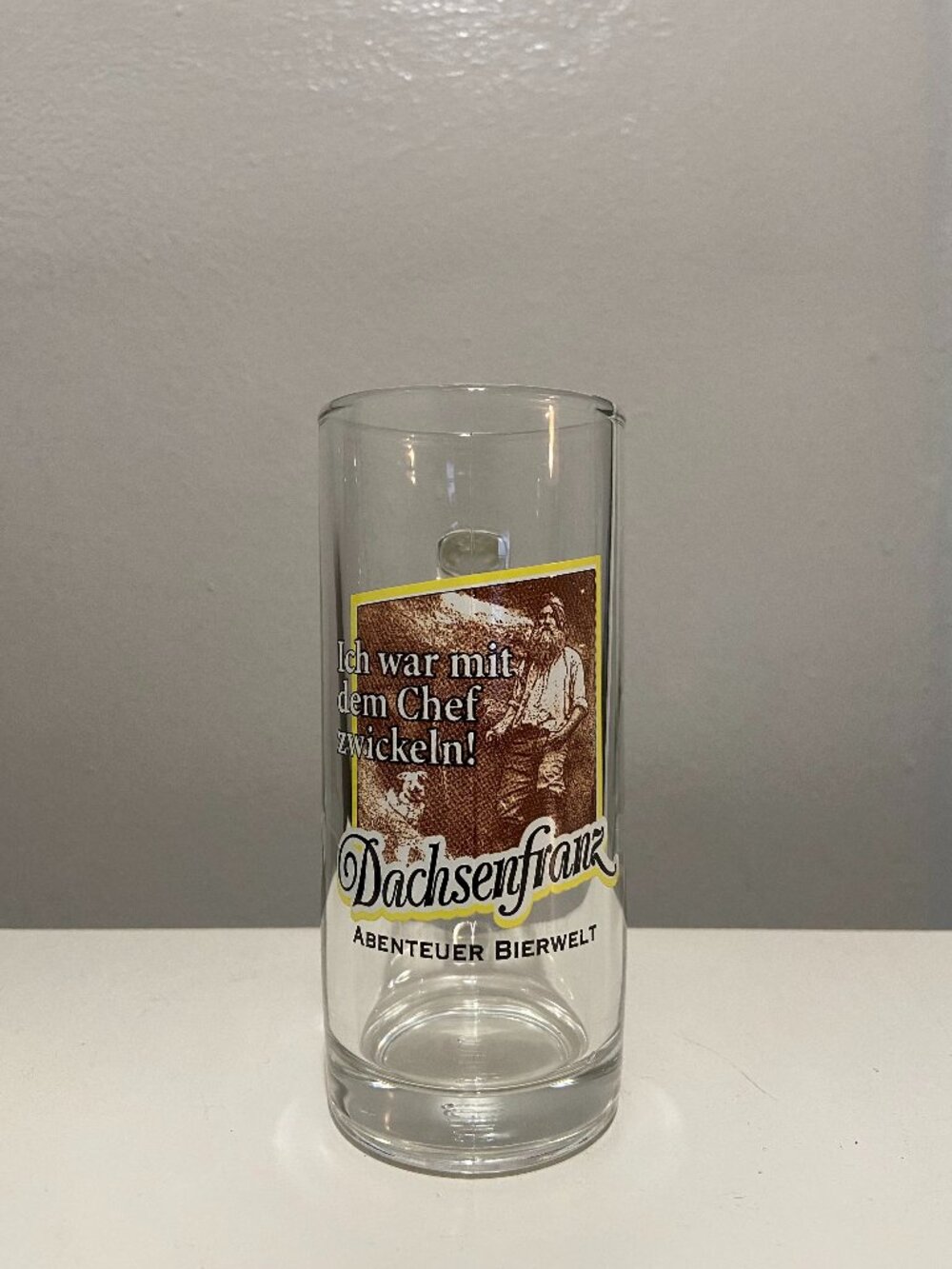 Vintage German Dachsenfranz Brewery Small SOHM Beer Glass Handled Mug Zwickeln